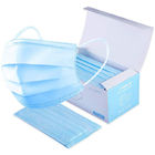 Blue 3 Ply Disposable Mask / Air Pollution Protection Mask Low Respiratory Resistance