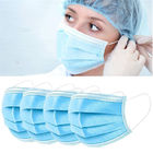 Blue 3 Layer Disposable Medical Face Mask , Disposable Dust Mouth Mask