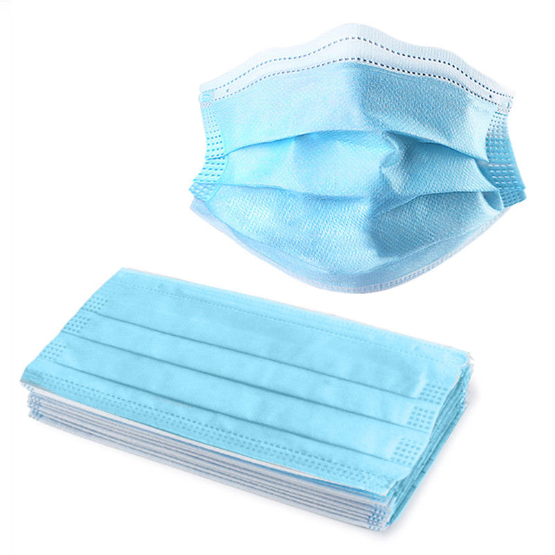 Blue Disposable Medical Mask 25 + 25 + 25gsm Respiratory Protection